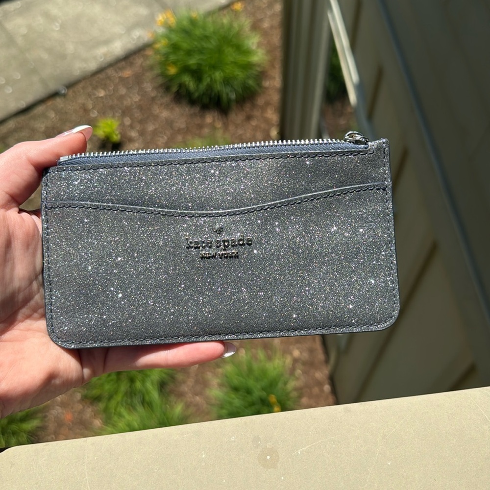Kate Spade Lola Glitter Large Card Holder Slim Wallet
